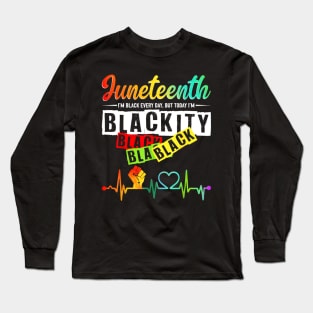 Juneteenth Blackity Heartbeat Black History African America Long Sleeve T-Shirt